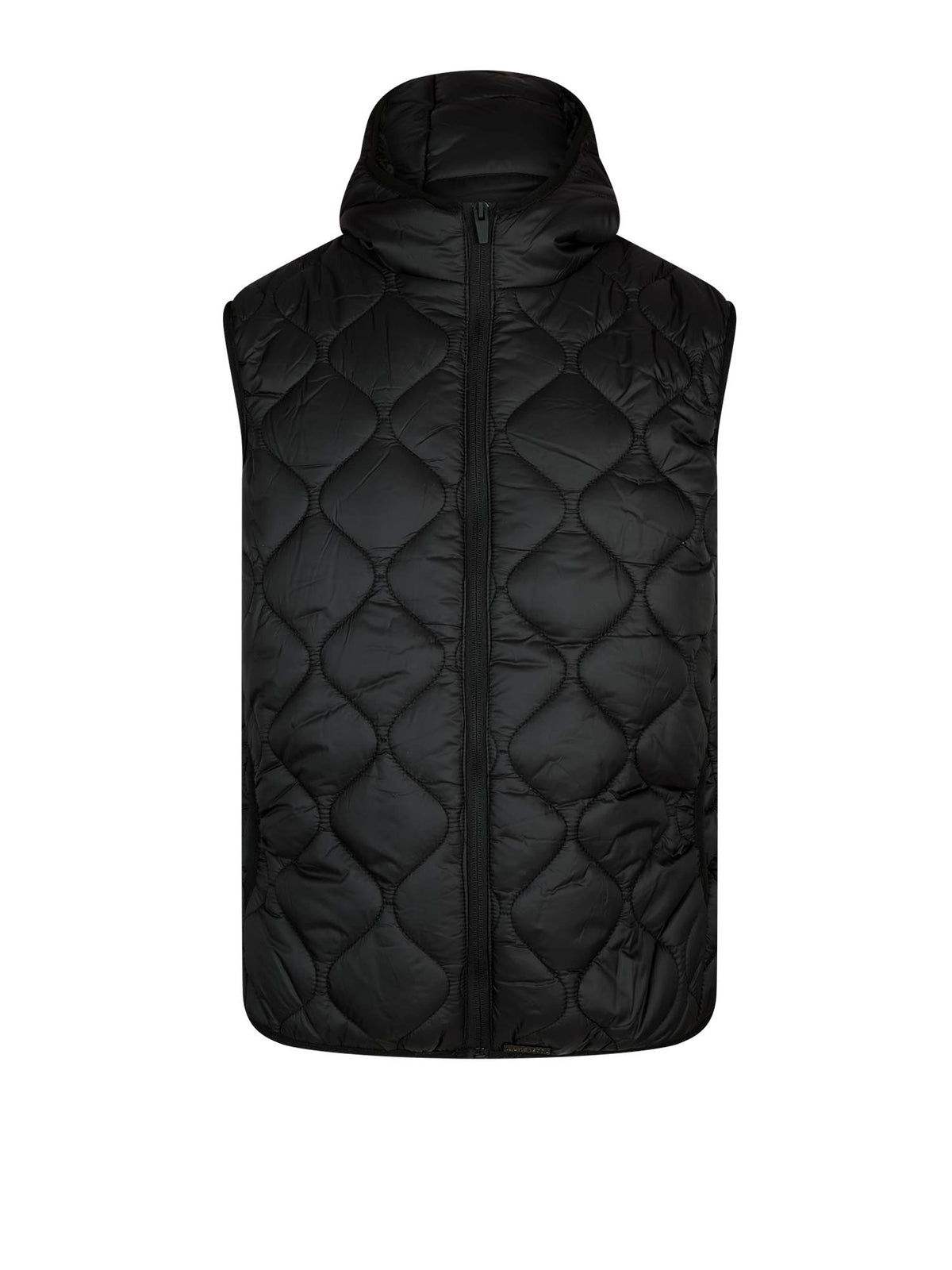 SIM PADDED HOODED GILET - Black