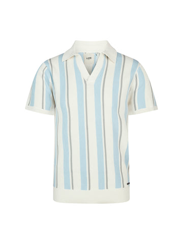 STARR POLO SHIRT - Cream Blue