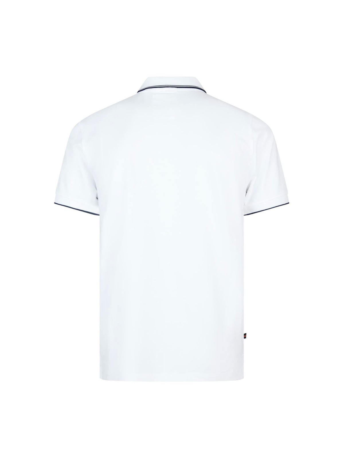 Texas Tip Cotton Pique Zip Neck Polo Shirt - White