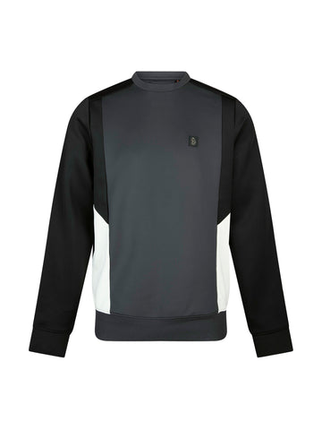 Shard Panelled Crew Sweatshirt - Black