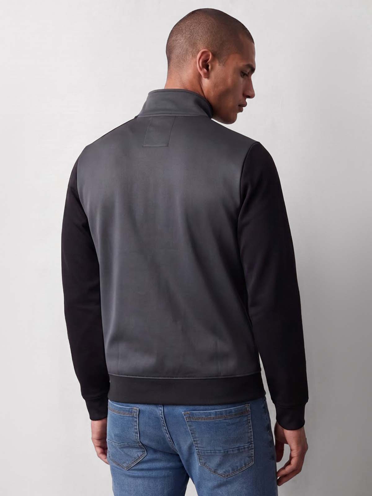 Beetham Panelled Zip Through Sweatshirt - Black