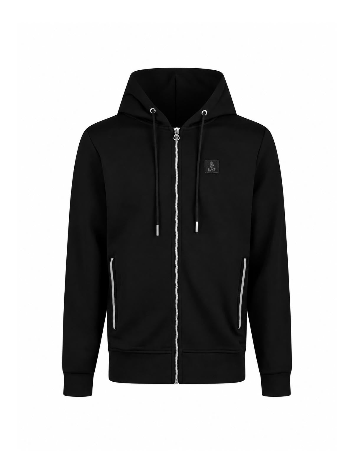 Makati Zip Through Hoodie - Black/SIlver