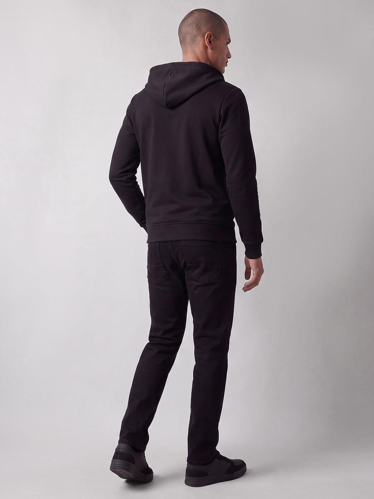 Makati Zip Through Hoodie - Black/SIlver