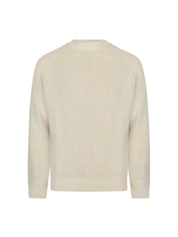 Cromer Plated Knitted Jumper - Stone Marle