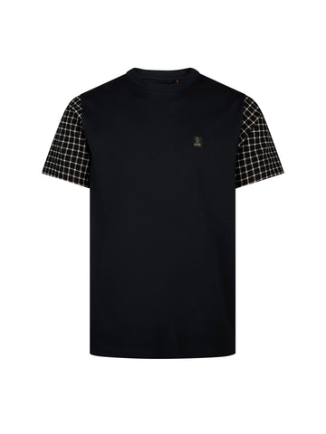 Dale Check Sleeve T-Shirt - Navy