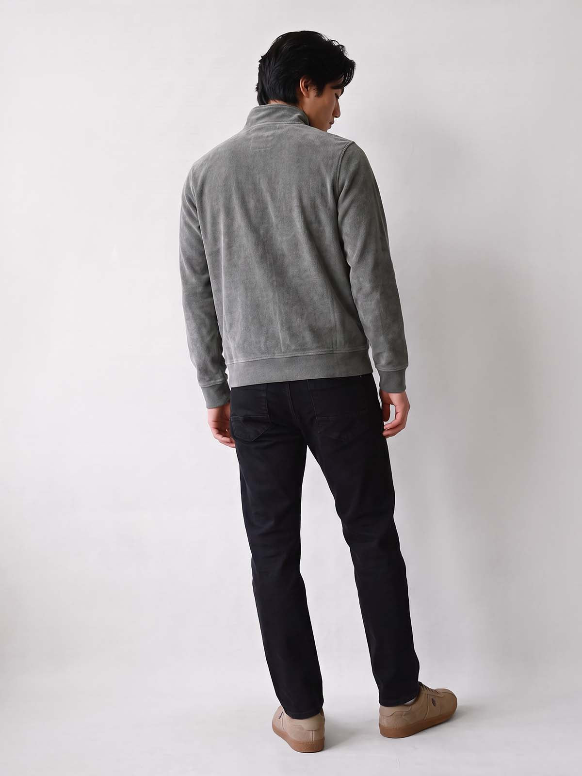 Norwood Chenille Cord Zip Sweatshirt - Concrete