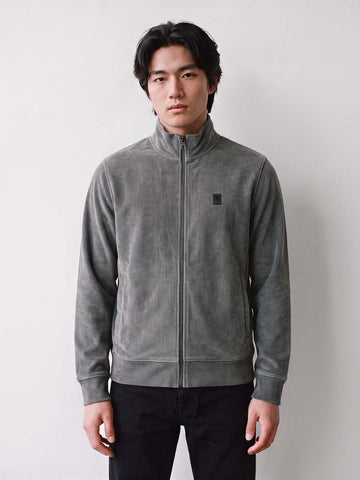 Norwood Chenille Cord Zip Sweatshirt - Concrete