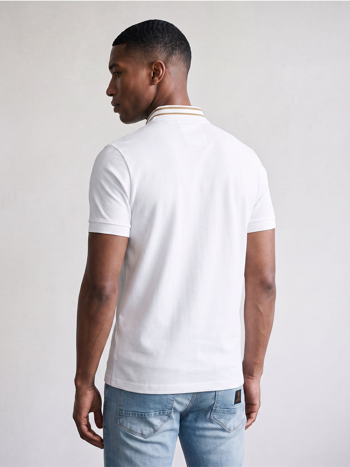 Throop Zip Neck Polo Shirt - White