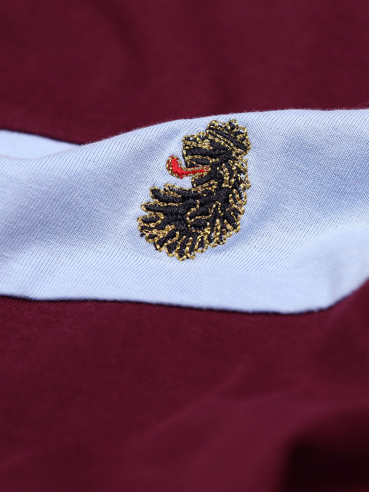 Calvia Pure Cotton Chevron T-Shirt - Claret