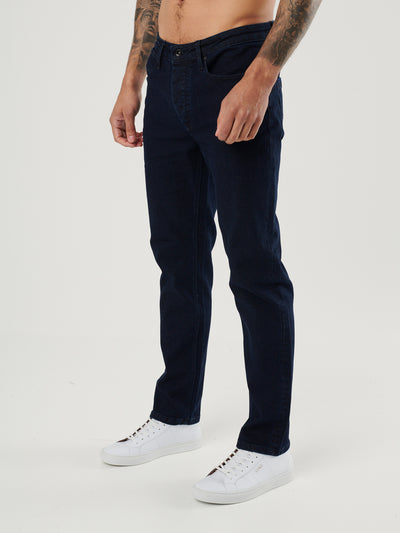 FREDDYS STRAIGHT LEG DARK BLUE RAW JEANS