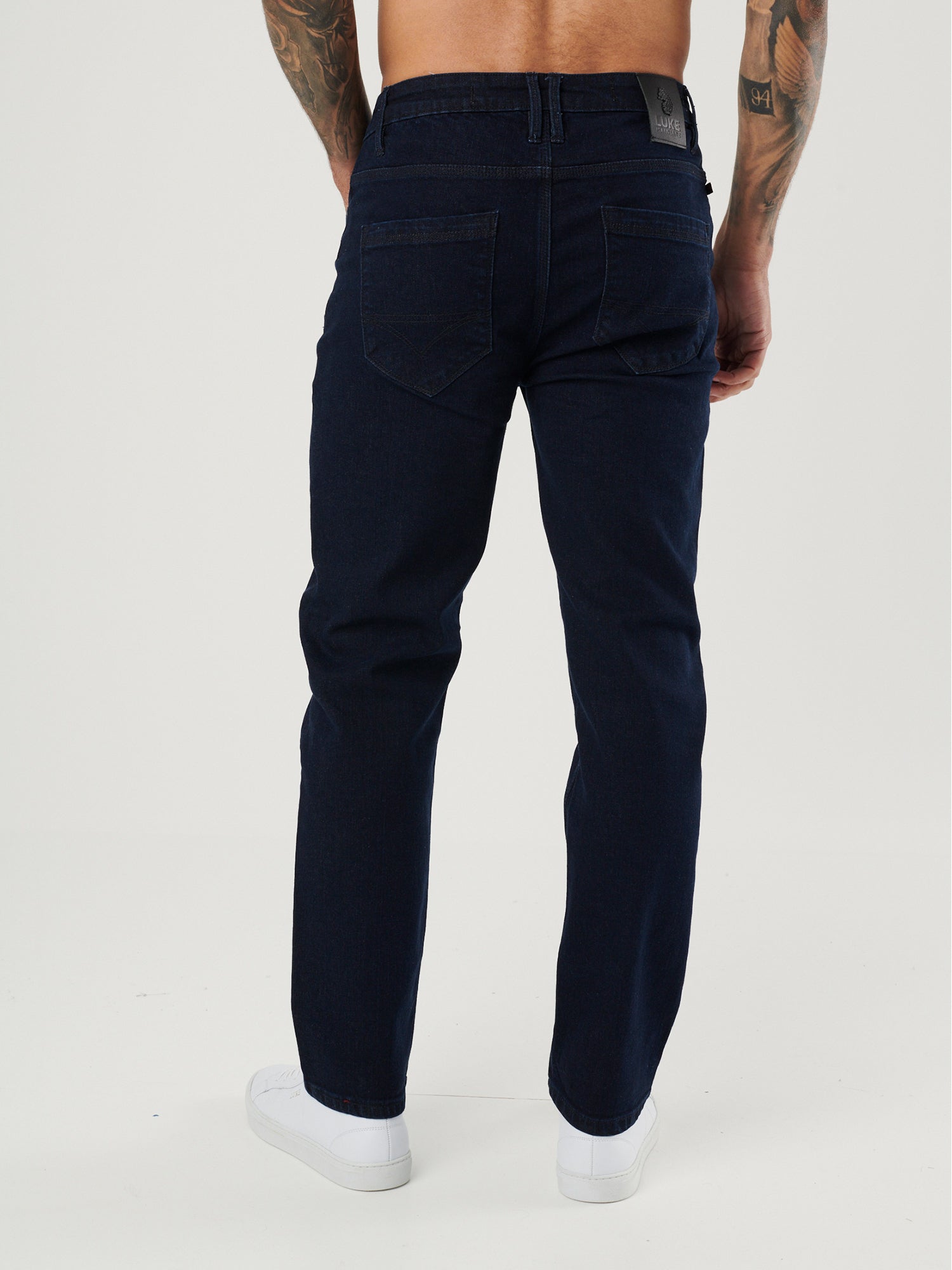 FREDDYS STRAIGHT LEG DARK BLUE RAW JEANS
