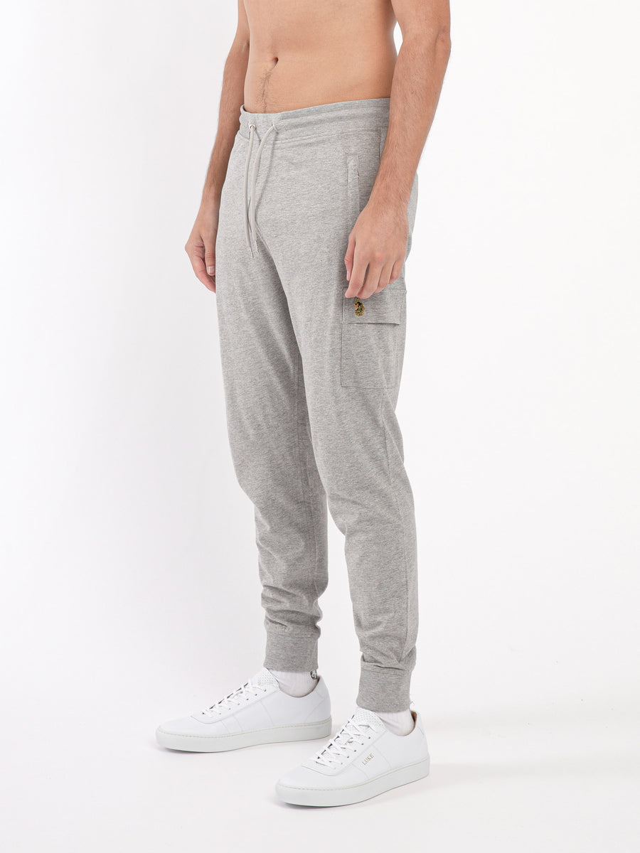 HOUSTON Lightweight Soft Cotton Men's Joggers With Zip Pockets In Marle ...