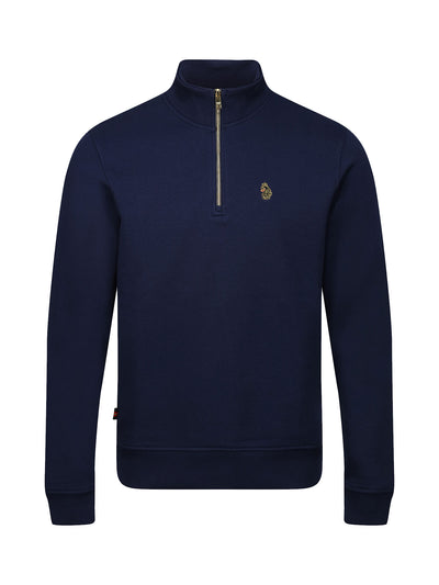 Boy's sweatshirt with quarter-zip and fleece, front view